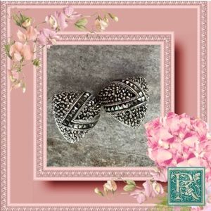 Judith Jack Sterling Marcasite Clip-on Earrings​